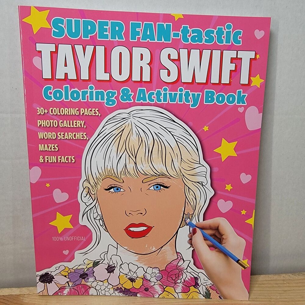 Super FAN-tastic TAYLOR SWIFT Coloring & Activity Book 96 Pages - NEW